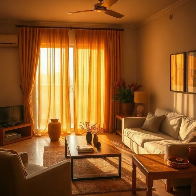 Bright Nyali apartment interior in warm afternoon light